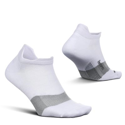 Feetures Merino 10 Max Cushion No Show Tab Ankle Socks - Wool Socks for Women & Men - White, M (1 Pair)