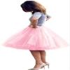 ELAWBTY Womens Knee Length Princess Petticoat Underskirt Tulle Tutu Skirt For Prom Party Pink S M L view 1