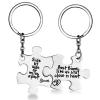 2 Pcs Best Friends Friendship BFF Keychain Set Puzzle Matching Heart Key Stainless Steel Pendant Relationship Long Distance for Women Teen Best Friends view 1