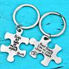2 Pcs Best Friends Friendship BFF Keychain Set Puzzle Matching Heart Key Stainless Steel Pendant Relationship Long Distance for Women Teen Best Friends view 3