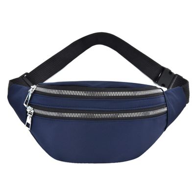 LIUCM Fanny Pack with Zipper Pockets and Quick Release Buckle Waterproof Waist Bag Pack with Adjustable Strap for Travel Sports Running,Blue
