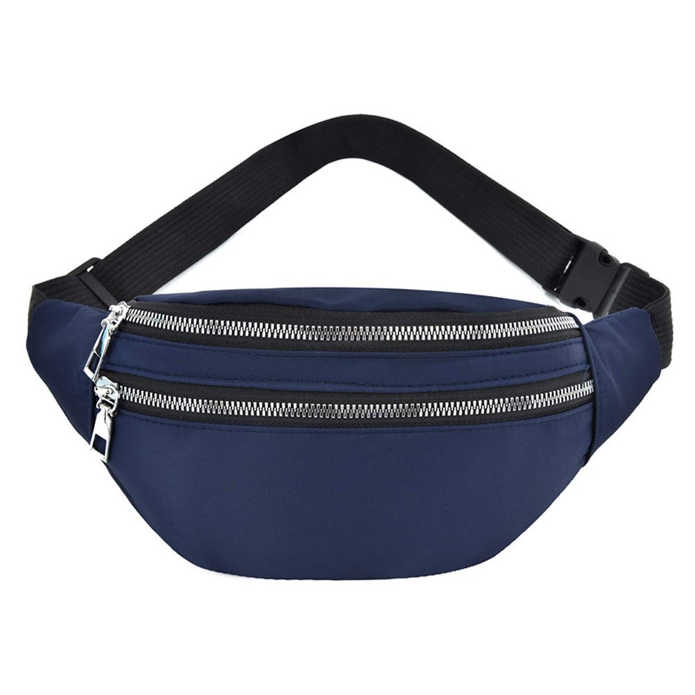 LIUCM Fanny Pack with Zipper Pockets and Quick Release Buckle Waterproof Waist Bag Pack with Adjustable Strap for Travel Sports Running,Blue