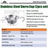 CAMPINGMOON 2pcs Set Stainless Steel Camping Sierra Cup 310ml S-220-2P (2pcs Set) view 2