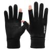 FUFU Gloves Winter Warm Gloves Double Waterproof Windproof with Touchscreen Function Cycling Gloves for Daily Use (Color : Black) view 1