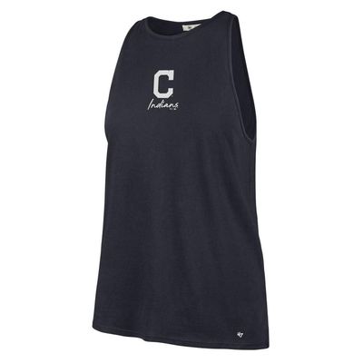47 Cleveland Indians Womens Tremont Navy Blue Tank Top - MLB Ladies Tank Tee (Small)