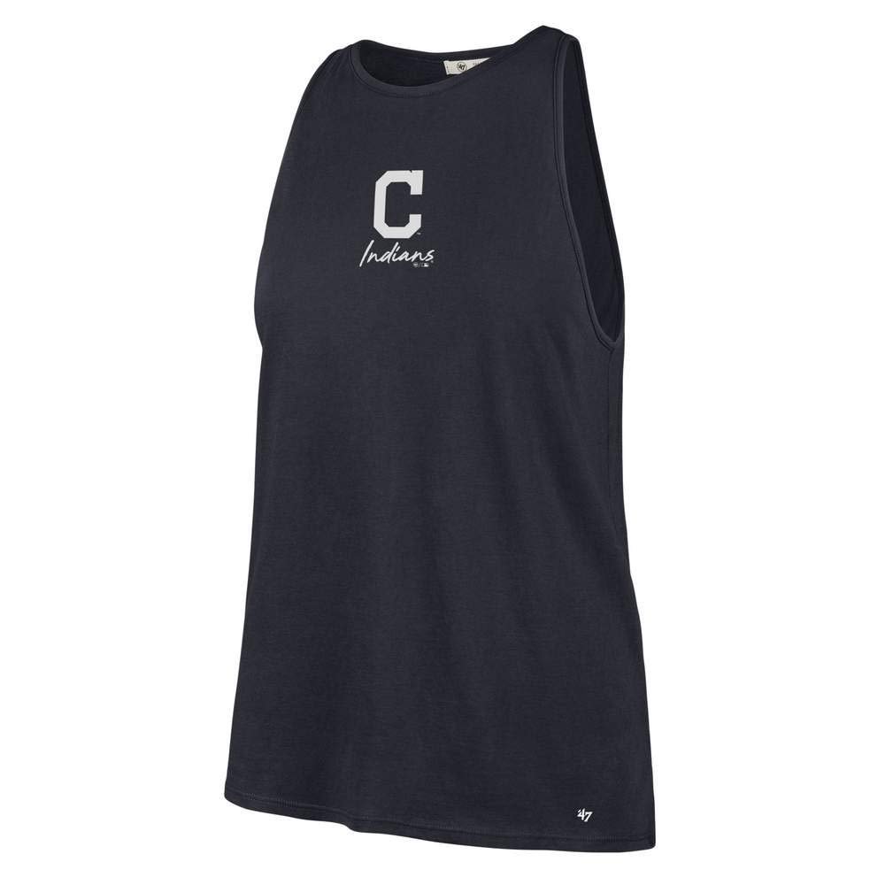 47 Cleveland Indians Womens Tremont Navy Blue Tank Top - MLB Ladies Tank Tee (Small)