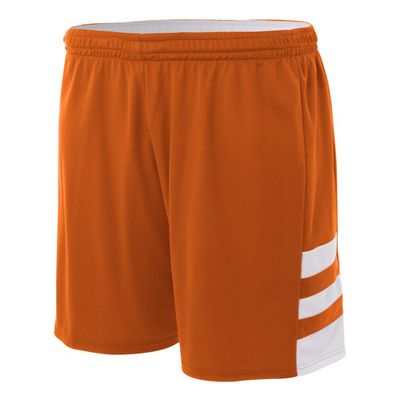 Reversible Orange/White & White/Orange Adult 2X 10 Uniform Jersey Shorts