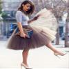 ELAWBTY Womens Knee Length Princess Petticoat Underskirt Tulle Tutu Skirt For Prom Party Brown 4XL view 2