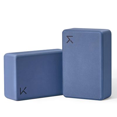 Yoga Block, High Density EVA Foam Blocks for Yoga, Pilates, Meditation, Aid Balance, Support and Deepen Poses - Non-Slip Lightweight Durable,Navy Blue (Set of 2)