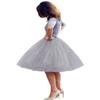 ELAWBTY Womens Knee Length Princess Petticoat Underskirt Tulle Tutu Skirt For Prom Party Grey 3XL view 1