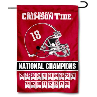 Alabama Crimson Tide 18 Times National Champions Double Sided Garden Banner Flag