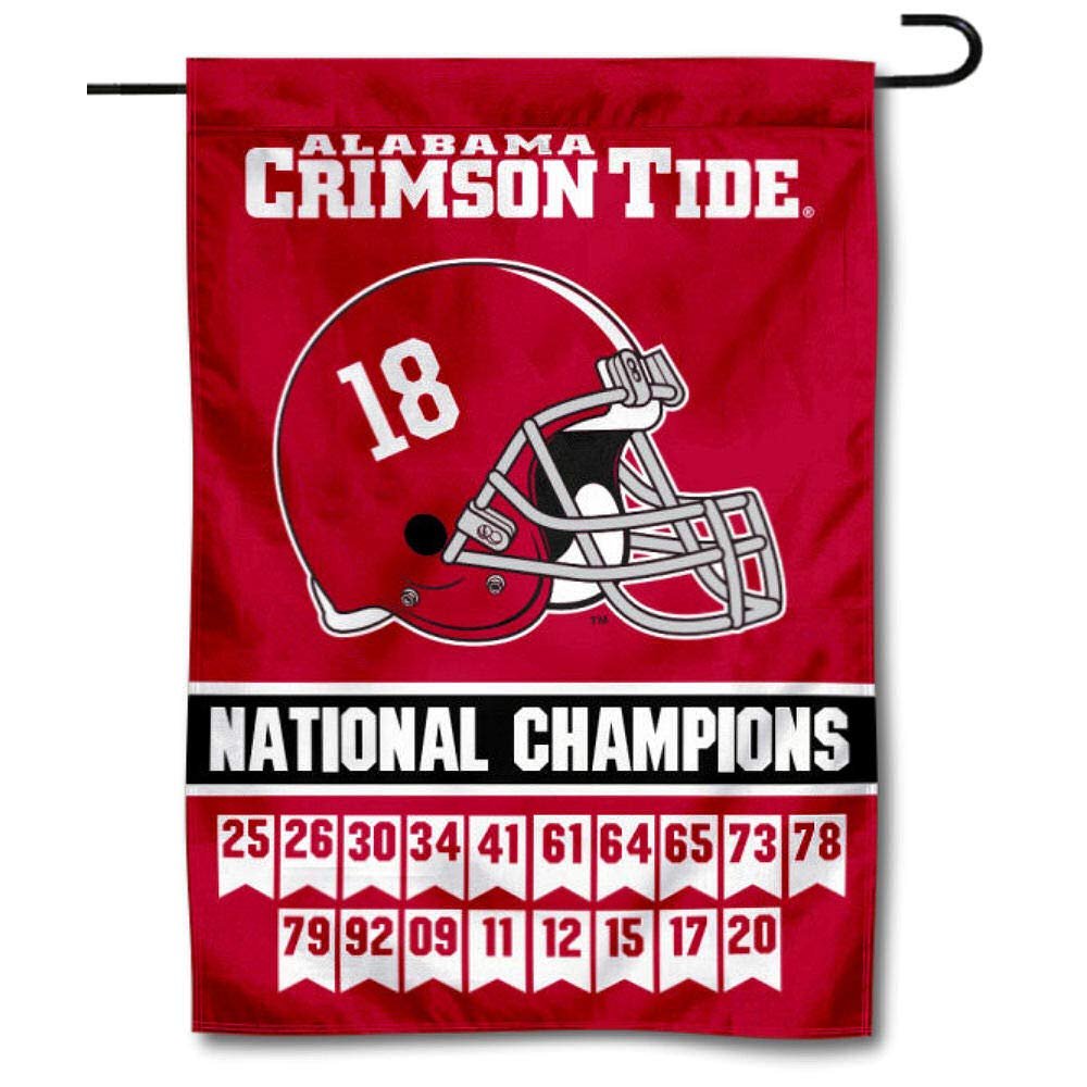 Alabama Crimson Tide 18 Times National Champions Double Sided Garden Banner Flag