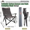 CAMPINGMOON Foldable Cotton Canvas Campfire Bonfire Open Fire Pits Camping Chair Low Style Chair Gray F-1003C-H view 3