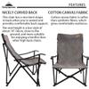 CAMPINGMOON Foldable Cotton Canvas Campfire Bonfire Open Fire Pits Camping Chair Low Style Chair Gray F-1003C-H view 4