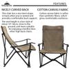CAMPINGMOON Foldable Cotton Canvas Campfire Bonfire Open Fire Pits Camping Chair Low Style Chair Khaki F-1003C-K view 4