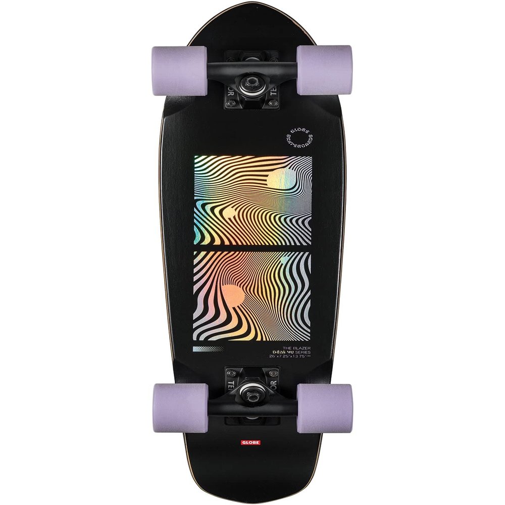 Globe Blazer Complete Skateboard,Black/Purple,26" L x 7.25" W - 13.75" WB
