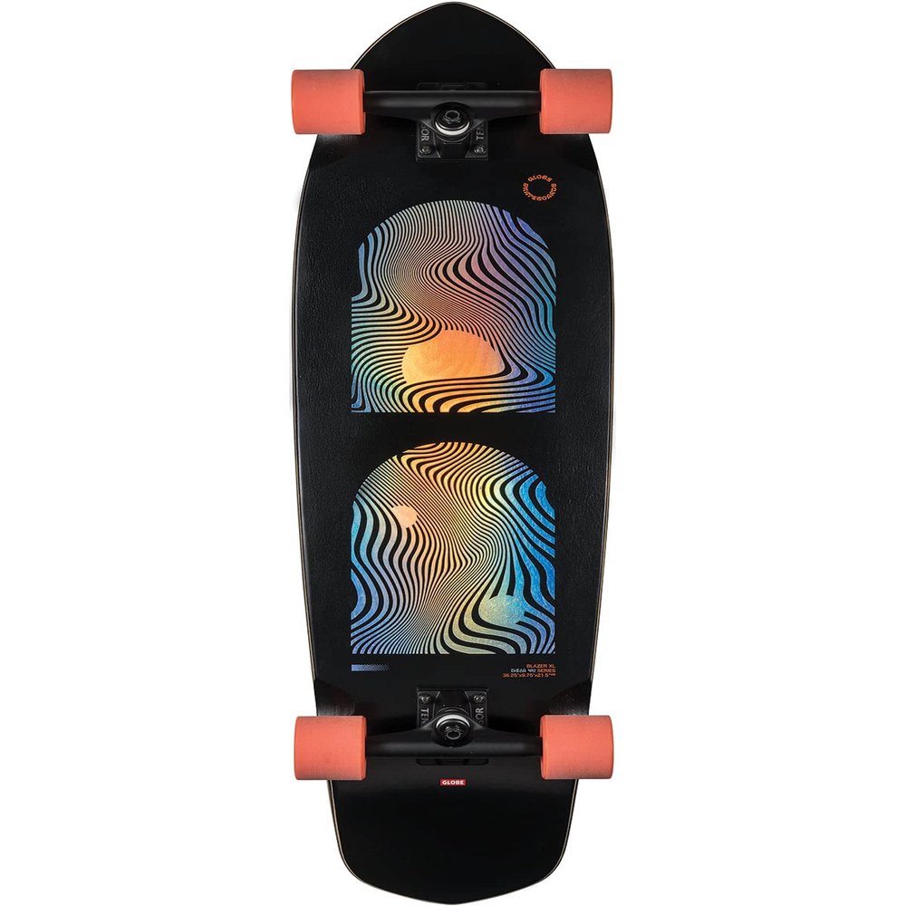 Globe Blaze XL Complete Skateboard,Black/Orange,36.25" L x 9.75" W - 21.5" WB