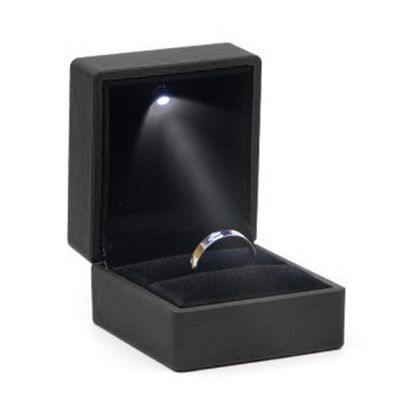 angwang Jewelry Box,LED Light Bracelet Box Square Wedding Pendant Ring Case Jewelry Gift Box for Proposal Engagement Wedding Ring Box
