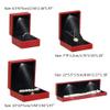 angwang Jewelry Box,LED Light Bracelet Box Square Wedding Pendant Ring Case Jewelry Gift Box for Proposal Engagement Wedding Ring Box view 3