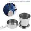 Omabeta Travel Folding Cup, Silver Portable Outdoor Tumbler Stainless Steel Folding Cup Mini Lightweight Reusable Mugs with Key Chain for Traveling Camping(250ml) view 3