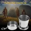 Omabeta Travel Folding Cup, Silver Portable Outdoor Tumbler Stainless Steel Folding Cup Mini Lightweight Reusable Mugs with Key Chain for Traveling Camping(250ml) view 4