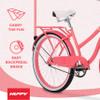 Huffy Woodhaven 24" Cruiser Bike, Gloss Coral Frame, Dual-Density Padded Seat, Chainguard Cover, Rear Rack, Front Basket, Easy Height Adjustment view 3