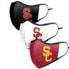 FOCO USC Trojans NCAA Face 3 Pack Face Cover view 4