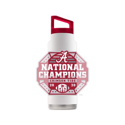 Gametime Sidekicks Alabama Crimson Tide National Champions 2020 Drinkware - Premium, Officially Licensed Cups, Water Bottles, Stainless Steel Insulated Tumblers, Pints, & More (White, 40oz Bottle)