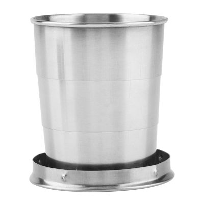 Omabeta Cup, SilverGlasses Portable Outdoor Stainless Steel Folding Cup Mini Lightweight Reusable Mugs with Keychain for Traveling, Camping, Picnic(150ml)