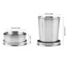 Omabeta Cup, SilverGlasses Portable Outdoor Stainless Steel Folding Cup Mini Lightweight Reusable Mugs with Keychain for Traveling, Camping, Picnic(150ml) view 2