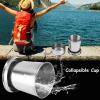 Omabeta Cup, SilverGlasses Portable Outdoor Stainless Steel Folding Cup Mini Lightweight Reusable Mugs with Keychain for Traveling, Camping, Picnic(150ml) view 3