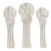 Sunfish Knit Wool Golf Headcover Set White Out Driver Fairway Hybrid All White view 1