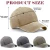 4 Pieces Washed Baseball Cap Adjustable Twill Plain Hat Unisex Baseball Cap Vintage Dad Hat (Black, Gray, Khaki, Army Green) view 2