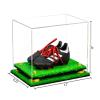 Better Display Cases Acrylic Kids Shoes Display Case - Medium Rectangle Box with Clear Case, Yellow Risers and Turf Base 12" x 8.25" x 8" (A004, V41) view 2