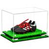 Better Display Cases Acrylic Kids Shoes Display Case - Medium Rectangle Box with Clear Case, White Risers and Turf Base 12" x 8.25" x 8" (A004, V41) view 1