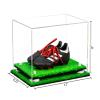 Better Display Cases Acrylic Kids Shoes Display Case - Medium Rectangle Box with Clear Case, White Risers and Turf Base 12" x 8.25" x 8" (A004, V41) view 2