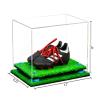 Better Display Cases Acrylic Kids Shoes Display Case - Medium Rectangle Box with Clear Case, Blue Risers and Turf Base 12" x 8.25" x 8" (A004, V41) view 2