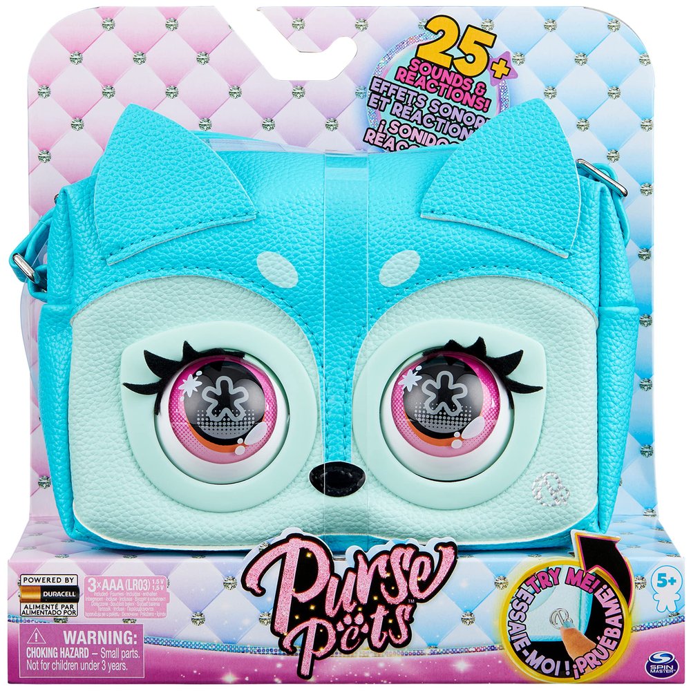 Purse Pets, Fierce Fox Interactive Pet Toy & Crossbody Kids Purse with Over 25 Sounds and Reactions, Shoulder Bag for Girls, Trendy Tween Gifts
