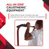 Stamina Power Tower w/Smart Workout App - Pull Up Bar Dip Station for Home Gym Strength Training Workout Equipment, Red/Black view 4
