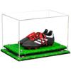 Better Display Cases Acrylic Kids Shoes Display Case - Medium Rectangle Box with Clear Case, Silver Risers and Turf Base 12" x 8.25" x 8" (A004, V41) view 1