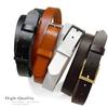 Men's Belts Full Grain Genuine Leather One Piece Casual Dress Belt 1-1/8" (30mm) wide (Black-Black, 32) view 3