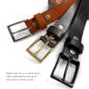 Men's Belts Full Grain Genuine Leather One Piece Casual Dress Belt 1-1/8" (30mm) wide (Black-Black, 32) view 4