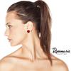 Rosemarie & Jubalee Women's Timeless Classic Statement Clip On Earrings Made With European Crystals (20mm, Light Siam Red Silver Tone) view 3
