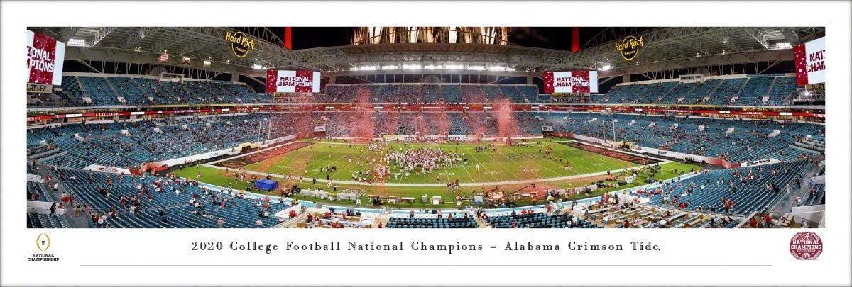 Alabama - 2020 College Football National Champions - Unframed 40 x 13.5 Poster by Blakeway Panoramas