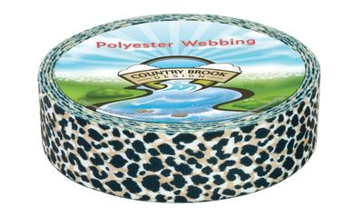 Country Brook Design - Cheetah Polyester Webbing (1 1/2 Inch, 10 Yards)
