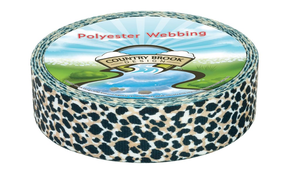 Country Brook Design - Cheetah Polyester Webbing (1 1/2 Inch, 10 Yards)