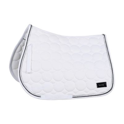 HORZE Marquess All Purpose Quilted Quick-Dry Saddle Pad with Crystal Trim - White - Horse