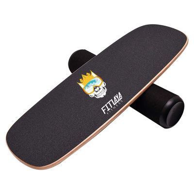 Fitlaya Fitness Balance Board Trainer Wooden Training Equipment for Fitness Workout, Hockey, Skateboarding, Surfing and Snowboarding (CROWN SKULL)