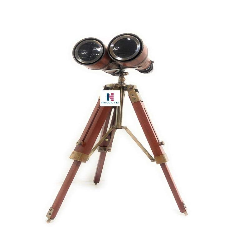 Nautical-Mart Handmade Old Modern Handicrafts Chrome Binocular on Stand Collectible