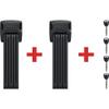 ABUS Bordo 6000K Folding Lock with SH Lock Holder - Set of 2 - Bike Locks with XPlus Cylinder for high Tamper Protection - ABUS Security Level 10 - Length 90 cm, Black view 1